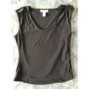 White House Black Market Sleeveless Black Blouse Size Medium